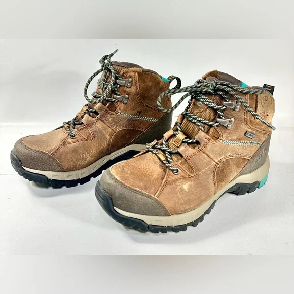 ARIAT Women's Skyline Brown Leather Waterproof Lace Up Hiking Boots Sz 7 B - Picture 1 of 11